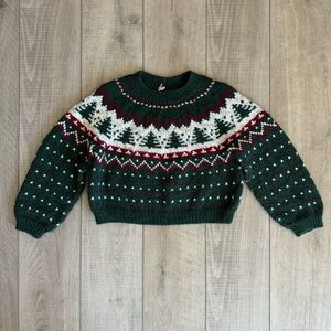 THE CUTEST Cropped Knitted Colorwork Christmas Sweater!